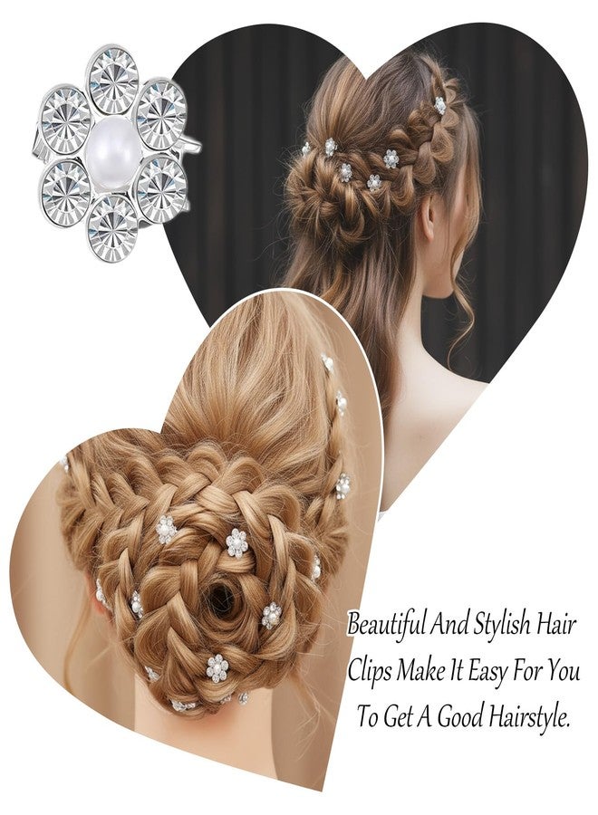 Azefnuhk 20Pcs White Flower Rhinestone Hair Clips, Mini Flower Hair Clips, Fancy Pearl Claw Clip, Small Decorative Hair Clip for Women Girls, Pearl Hair Accessories for Bridal Wedding Barrettes Supply - Image 4